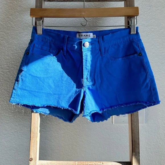 FRAME Le Cutoff Short in Coastal Blue sz: 24 - Picture 2 of 7